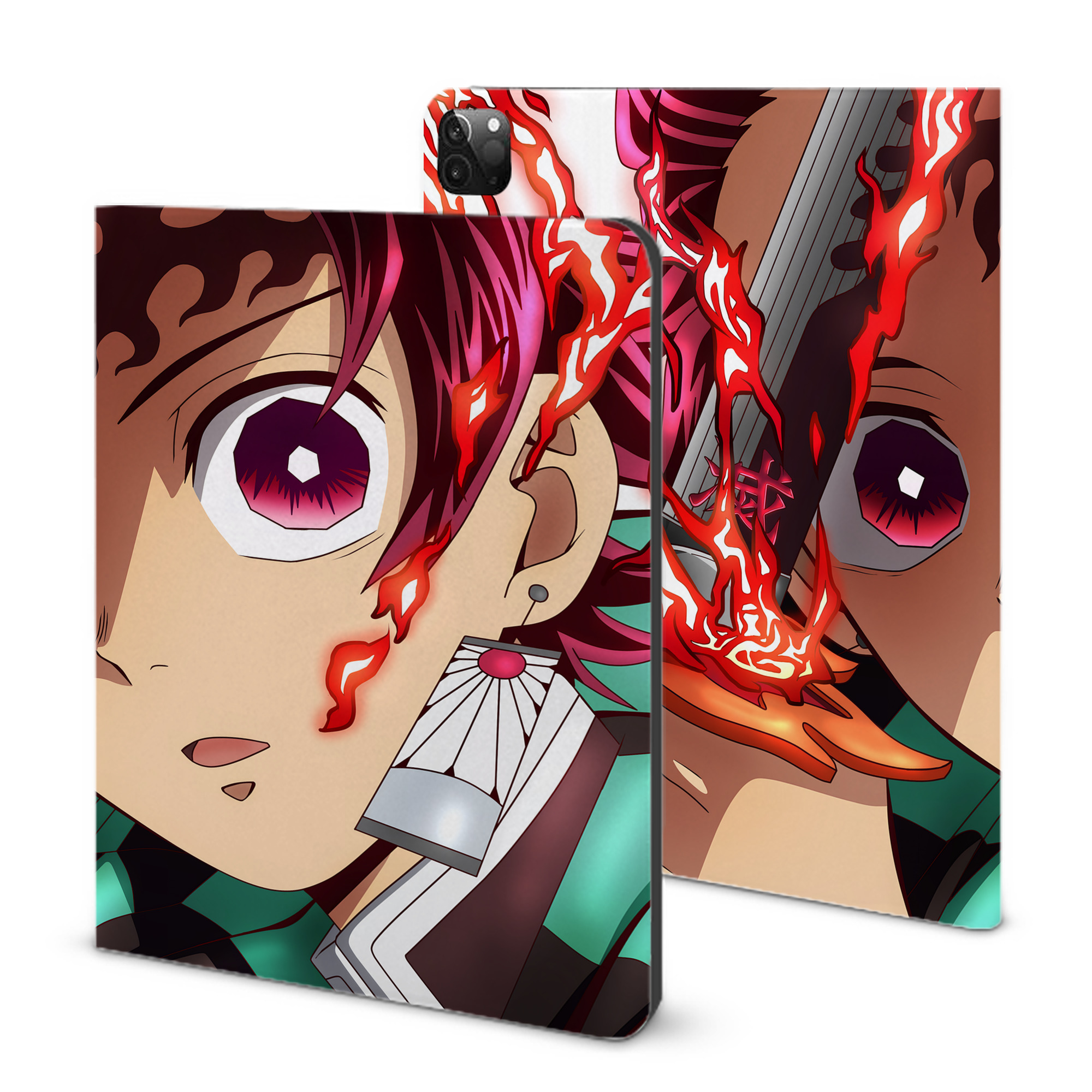 （画像用） 鬼滅の刃（きめつのやいば）竈門 炭治郎／かまど たんじろう Kamado Tanjirou IPadケース ペンホルダー付き ブックスタイルデザイン